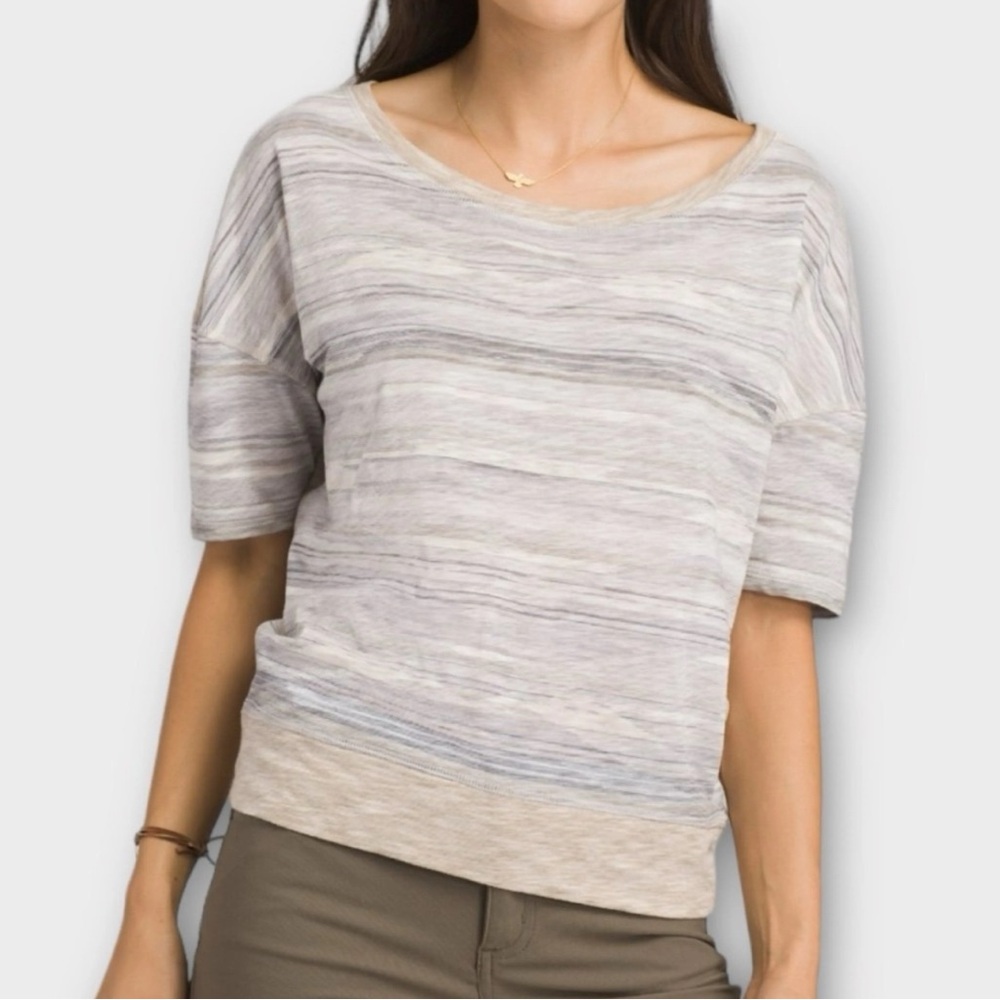 PRANA Laurie Stone Bonita Top in tan and gray M
